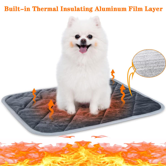 Self-Warming Pet Mat with Heat Reflective Technology for Dogs and Cats Waterproof No Electricity Needed Comfortable Winter Pad for Local Pet Owners(48*70cm)