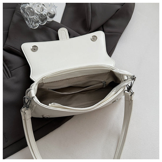 Womens Classic Baguette Shoulder Bag Soft PU Leather Underarm Purse with Adjustable Strap Crossbody Handbag Minimalist 90s Style Beige