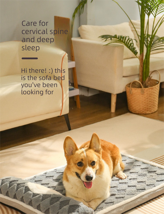 Thickened Soft Pet Bed Mat L Size Coffee-milk Comfortable Large Dog Sleeping Pad Washable Cushion for Big Dogs and Cats All Season Use