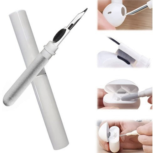 3-in-1 Black Bluetooth Earbuds Cleaning Pen (2-Pack) - Soft Brush & Metal Tip for Deep Crevice Cleaning