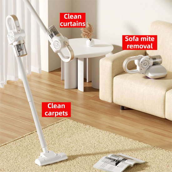 Purple Cordless Handheld UV Mite Remover - Bed Vacuum with 11KPA Powerful Suction & 8000 Times/Min High-Frequency Vibration for Carpet & Mattress, Type-C Rechargeable