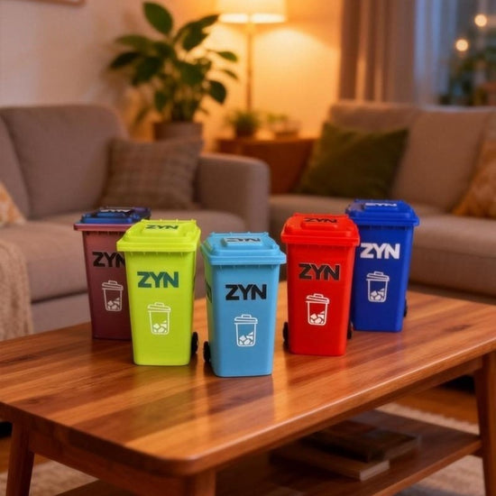 Blue Mini Zyn Bin Desk Simulation Trash Can - Novelty Desktop Decor & Storage Box