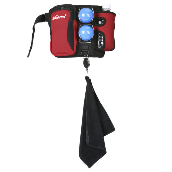 Grey Professional Park Golf Waist Bag - Multi-Functional Accessory Organizer for Dual Ball Storage & Water Bottle Holder