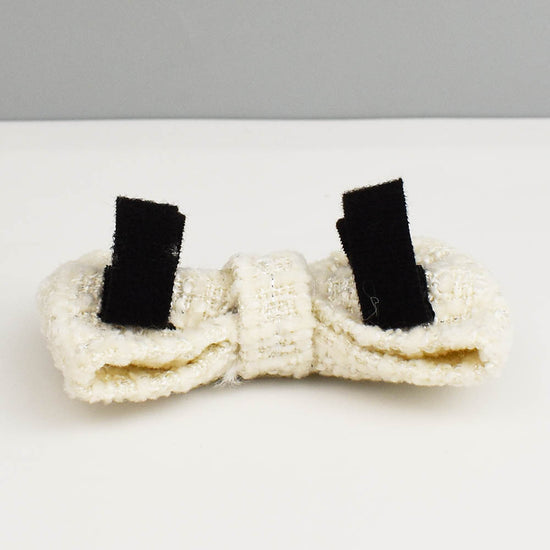 L Black Elegant Tweed Pet Collar and Leash Set - Adjustable Cat and Small Dog Collar with Removable Bow Tie and Gold Bell