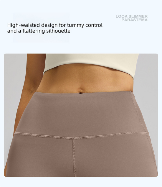 L Coffee High-Waisted Flared Yoga Pants – Sculpting & Slimming Fitness Leggings
