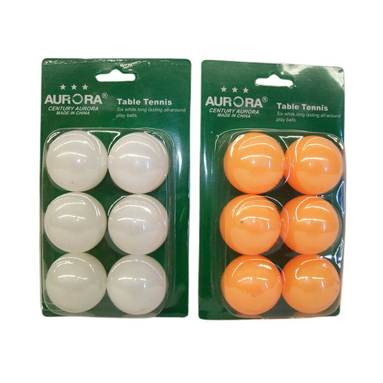 6x Table tennis balls 6 balls on card (36balls) - White