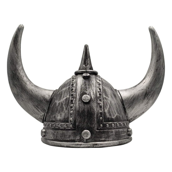 Viking Helmet Medieval Viking Horned Hat Warrior Costume Hat Cosplay-Silver Black