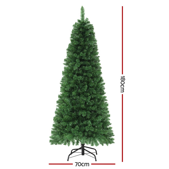 Jingle Jollys 1.8M Pre-lit Christmas Tree 8 Mode Multi Colour 200 LED Light Xmas