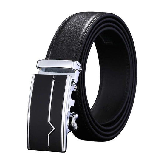 Adjustable Slide Genuine Leather Belt Men&