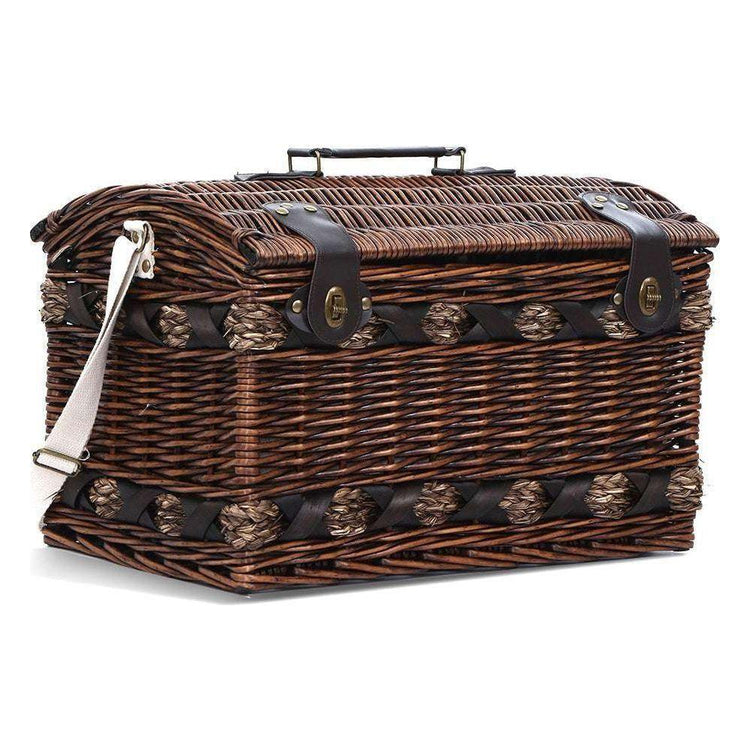 Alfresco 4 Person Picnic Basket Wicker Baskets Outdoor Insulated Gift Blanket