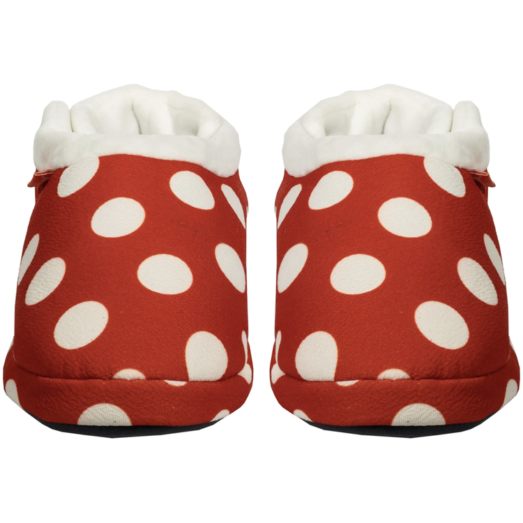 ARCHLINE Orthotic Slippers CLOSED Back Scuffs Moccasins Pain Relief - Red Polka Dots - EUR 41 (Womens 10 US)