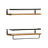 Artiss 2x Floating Wall Shelves Brackets Towel Rail Rack DIY Wall Mount Rack - Magdasmall