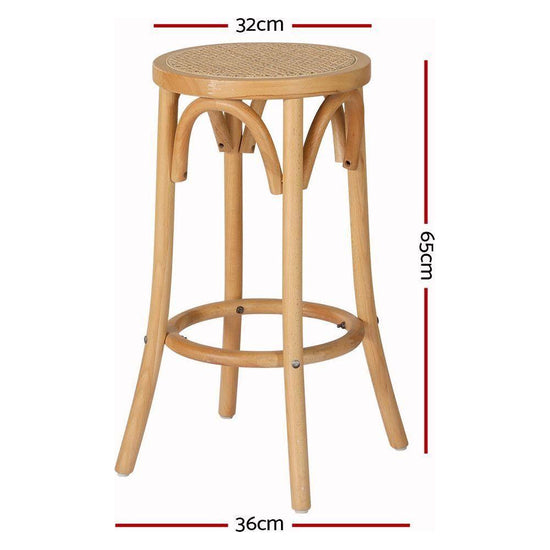 Artiss Bar Stool Rattan Seat Wooden