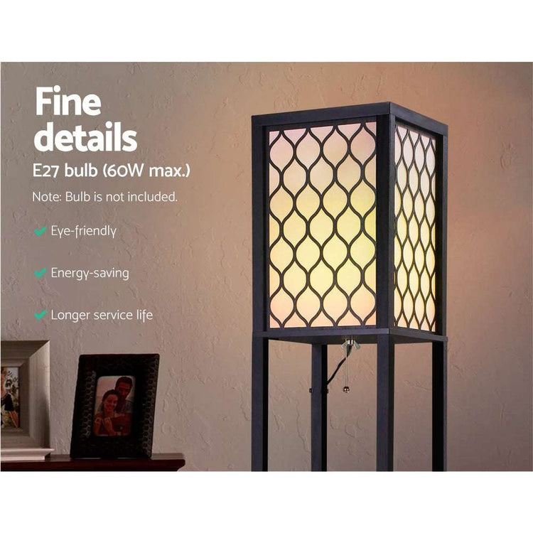 Artiss Floor Lamp Storage Shelf LED Lamps Vintage Standing Reading Light Bedroom - Magdasmall