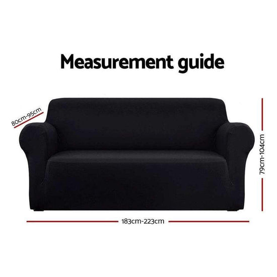 Artiss Sofa Cover Couch Covers 3 Seater Stretch Black