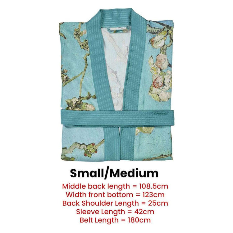Bedding House Van Gogh Almond Blossom Blue Kimono Bath Robe Small/Medium - Magdasmall