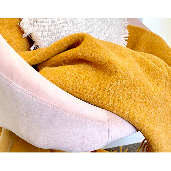 Brighton Throw - 100% NZ Wool - Mustard - Magdasmall