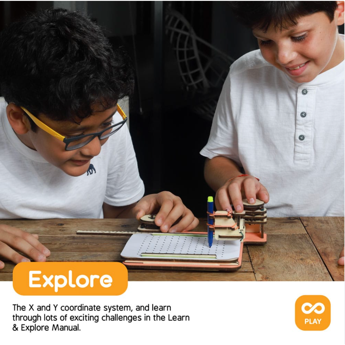 Buildables Sketching Machine - DIY STEM Kit for Kids to Learn Coordinate System and Interlocking Gears - Magdasmall
