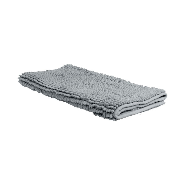 Chenille Toggle Bath Mat 50 x 80cm Grey
