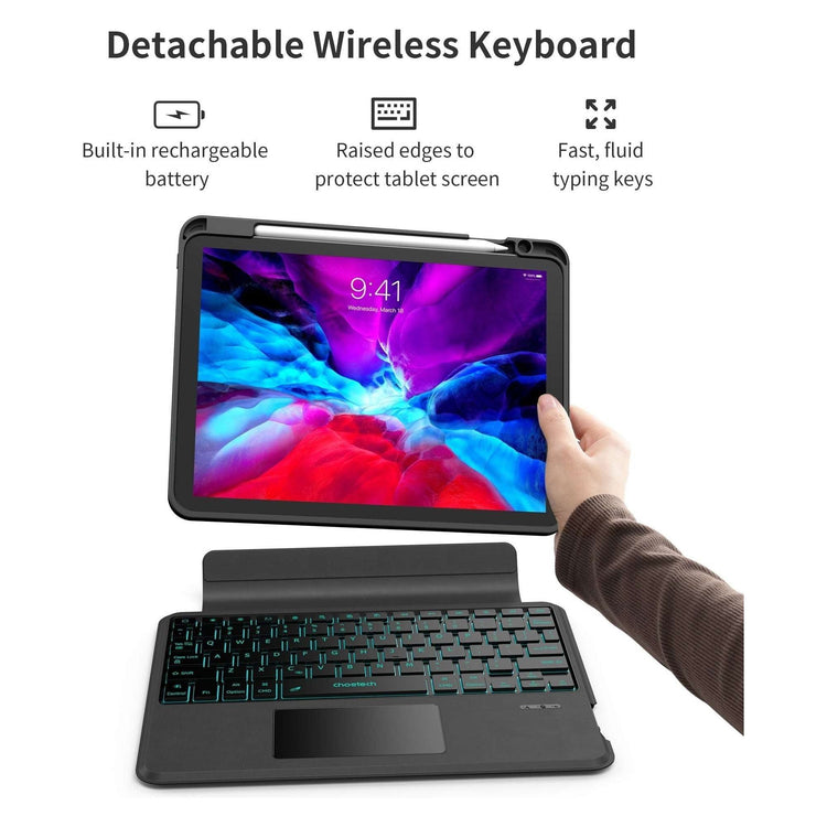 CHOETECH BH-018 Wireless Keyboard with Touchpad and Backlight for iPad Pro 11 " (Black)