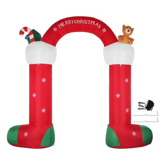 Christmas Inflatable Decor Stocking Arch 3M LED Lights Xmas Party