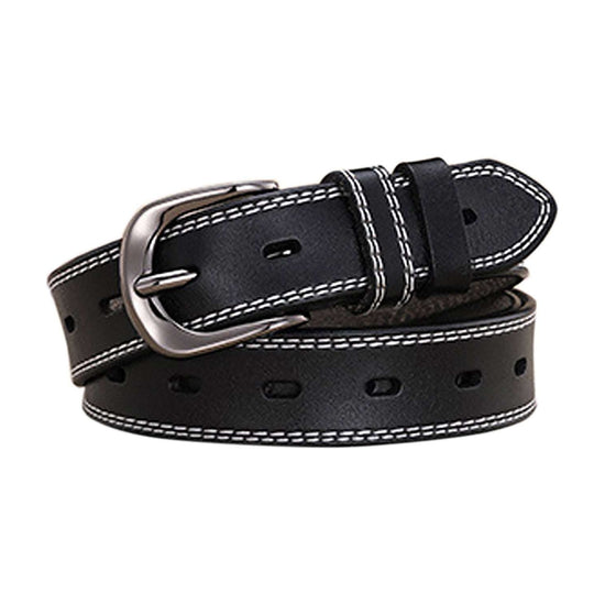 Classic Leather Belts for Women, Joyreap Genuine Leather Womens Belts Alloy Pin Buckle (Black)