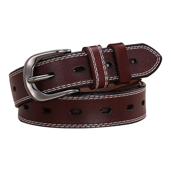 Classic Leather Belts for Women, Joyreap Genuine Leather Womens Belts Alloy Pin Buckle (Brown)