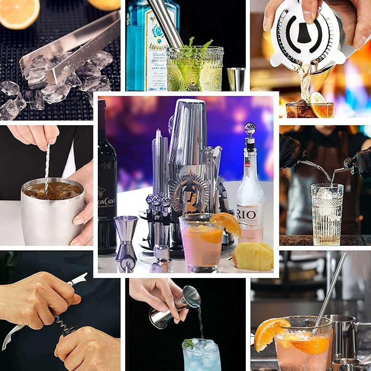 Cocktail Shaker Set Boston 23-Piece Stainless Steel and Professional Bar Tools for Drink Mixing - Magdasmall