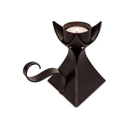Decorative Black Metal Tea Light Candle Holder with Handle - Magdasmall