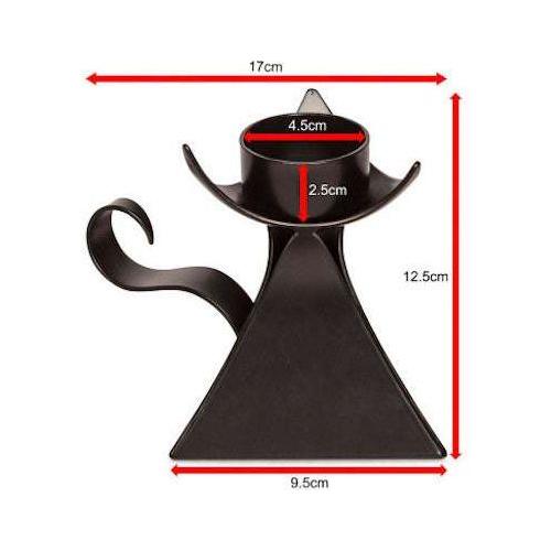 Decorative Black Metal Tea Light Candle Holder with Handle - Magdasmall