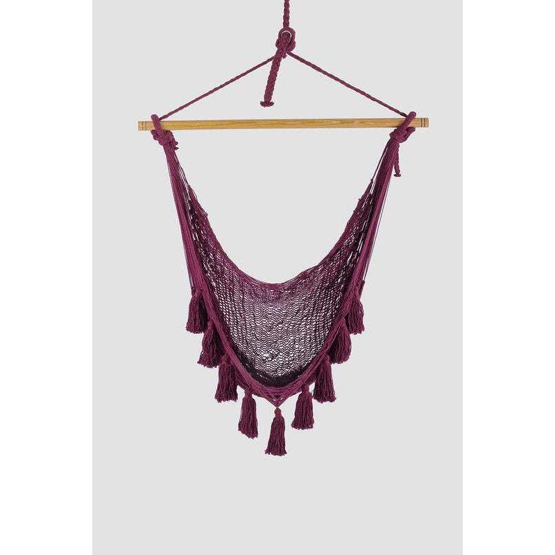 Deluxe Extra Large Mexican Hammock Chair in Outdoor Cotton Colour Maroon
