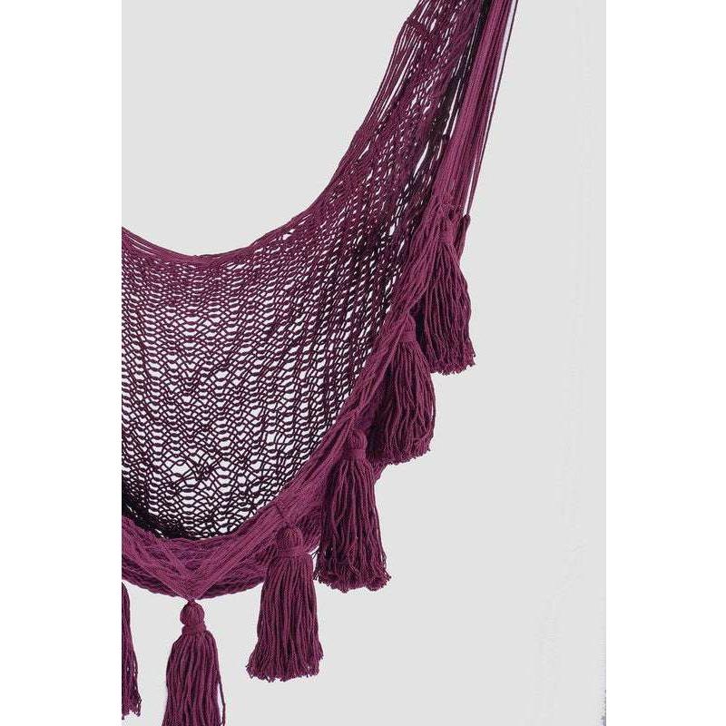 Deluxe Extra Large Mexican Hammock Chair in Outdoor Cotton Colour Maroon