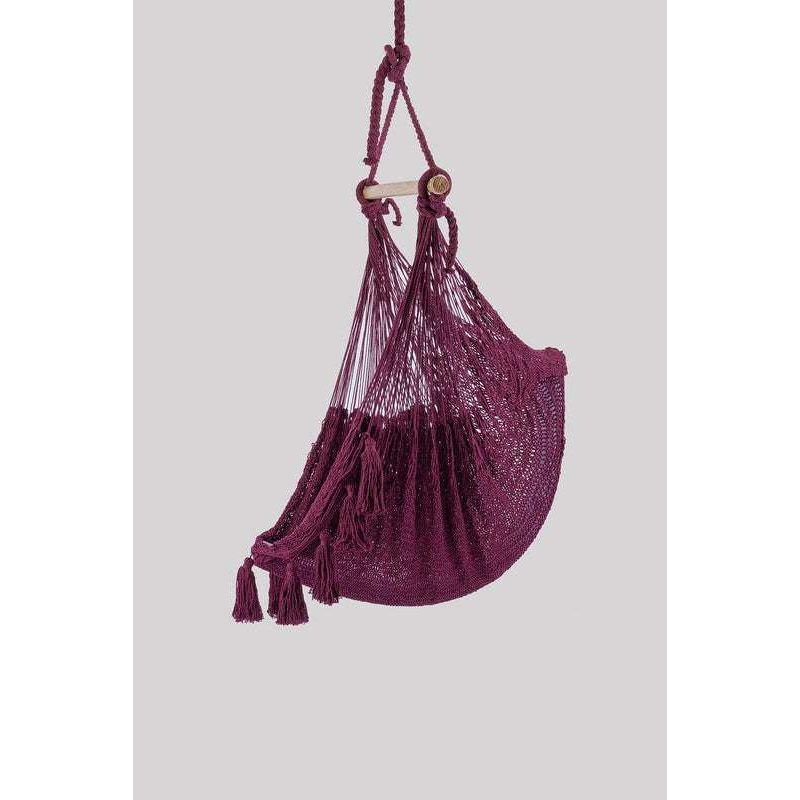 Deluxe Extra Large Mexican Hammock Chair in Outdoor Cotton Colour Maroon