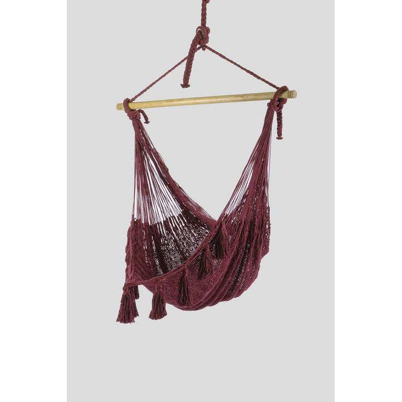 Deluxe Extra Large Mexican Hammock Chair in Outdoor Cotton Colour Maroon