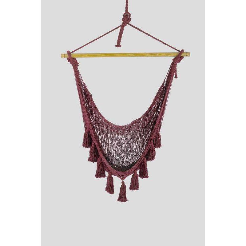 Deluxe Extra Large Mexican Hammock Chair in Outdoor Cotton Colour Maroon