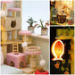 Dollhouse Miniature with Furniture Kit Plus Dust Proof and Music Movement - Cat Coffee (Valentine&