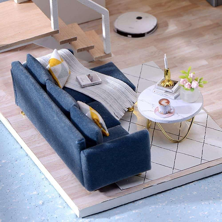 Dollhouse Miniature with Furniture Kit Plus Dust Proof and Music Movement - Cozy time (Valentine&