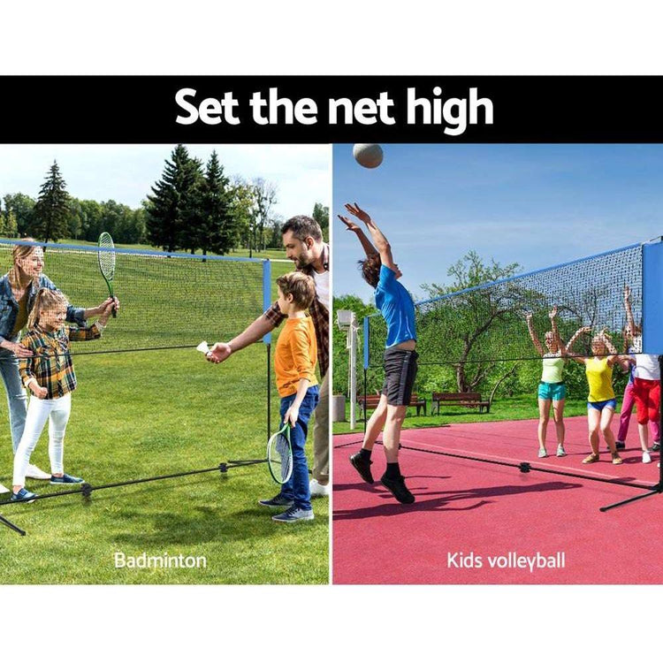 Everfit Portable Sports Net Stand Badminton Volleyball Tennis Soccer 3m 3ft Blue - Magdasmall