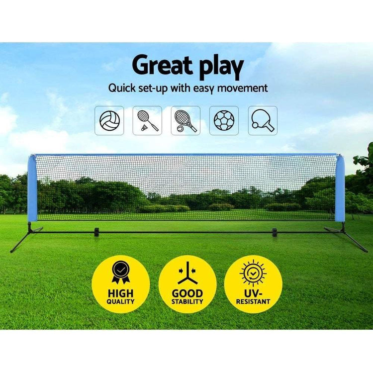 Everfit Portable Sports Net Stand Badminton Volleyball Tennis Soccer 4m 4ft Blue - Magdasmall