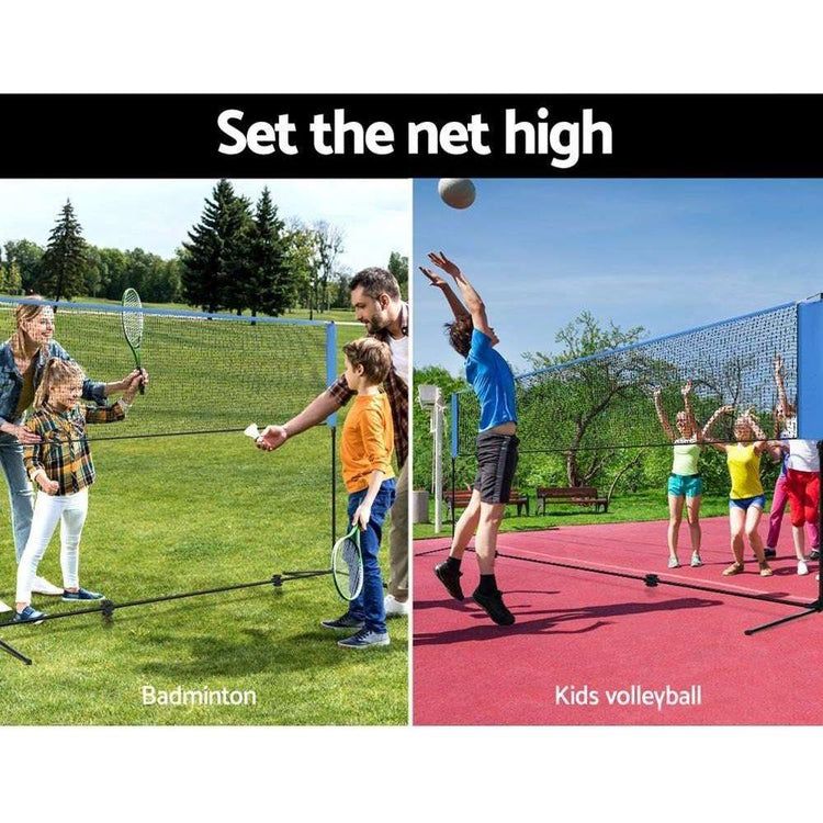 Everfit Portable Sports Net Stand Badminton Volleyball Tennis Soccer 4m 4ft Blue - Magdasmall
