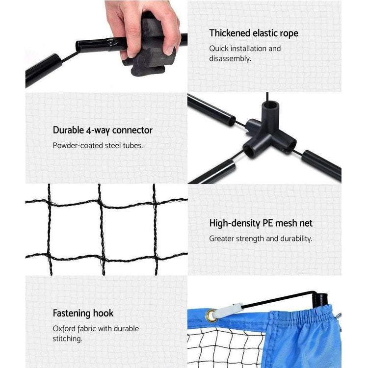 Everfit Portable Sports Net Stand Badminton Volleyball Tennis Soccer 4m 4ft Blue - Magdasmall