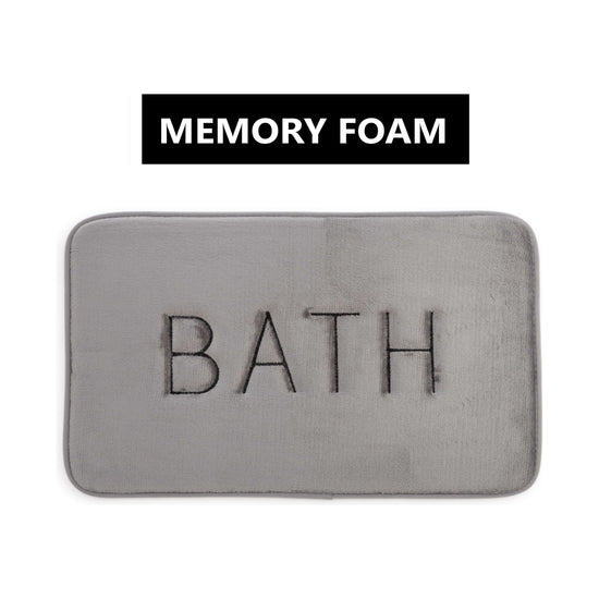 Extra Thick Memory Foam & Super Comfort Bath Rug Mat for Bathroom (60 x 40 cm, Grey)