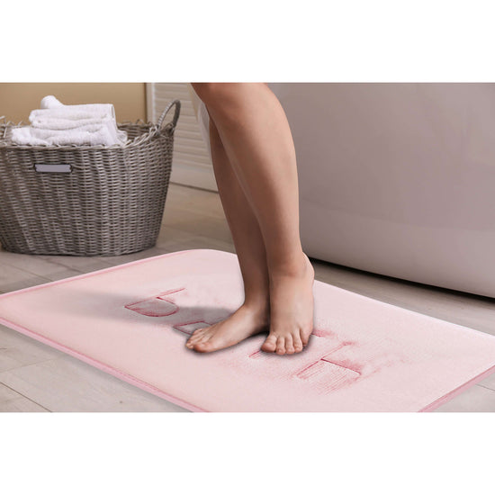 Extra Thick Memory Foam &amp; Super Comfort Bath Rug Mat for Bathroom (60 x 40 cm, Pink)