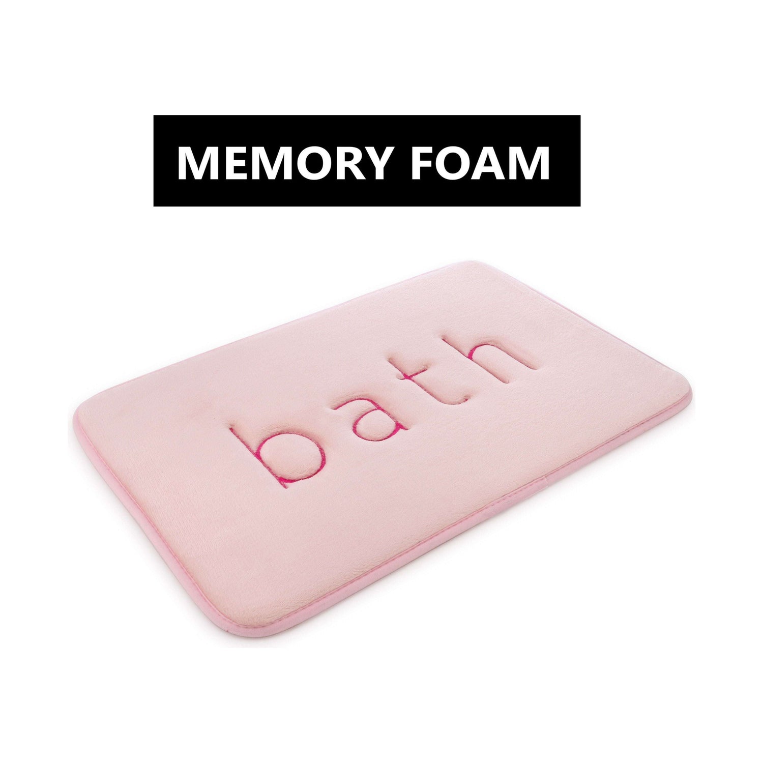 Extra Thick Memory Foam & Super Comfort Bath Rug Mat for Bathroom (60 x 40 cm, Pink)