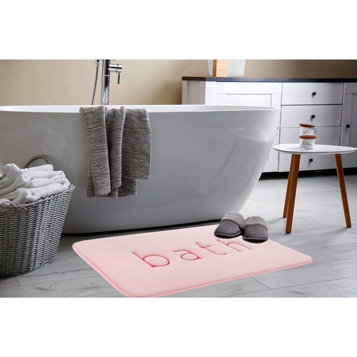 Extra Thick Memory Foam & Super Comfort Bath Rug Mat for Bathroom (60 x 40 cm, Pink)