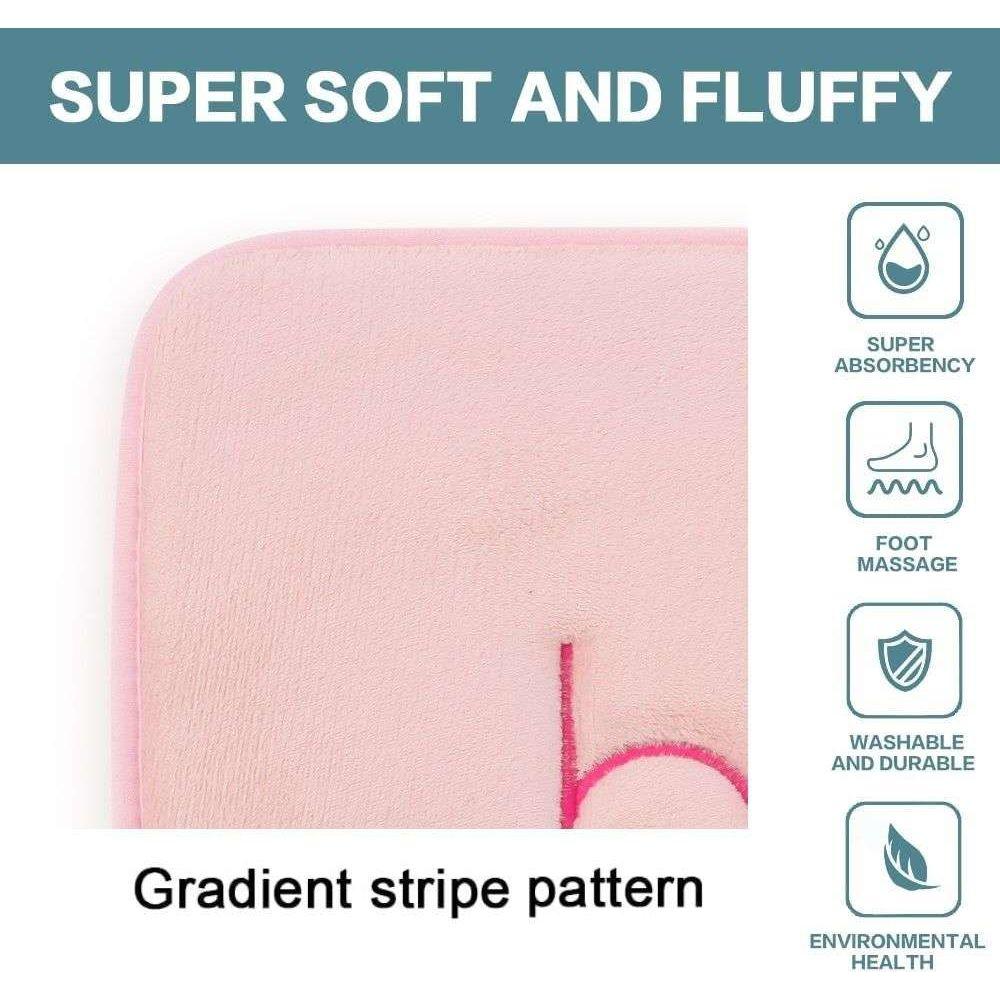 Extra Thick Memory Foam & Super Comfort Bath Rug Mat for Bathroom (60 x 40 cm, Pink)
