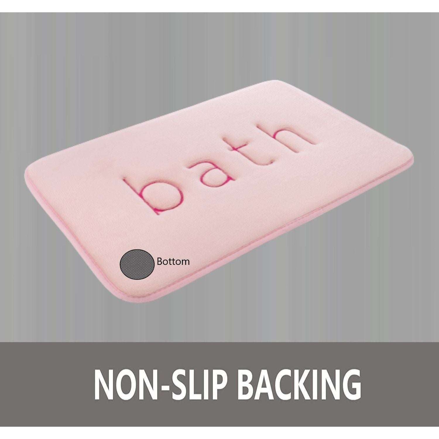 Extra Thick Memory Foam & Super Comfort Bath Rug Mat for Bathroom (60 x 40 cm, Pink)