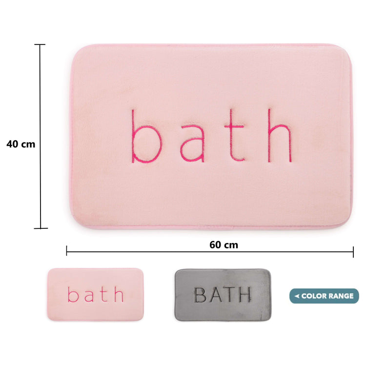 Extra Thick Memory Foam & Super Comfort Bath Rug Mat for Bathroom (60 x 40 cm, Pink)