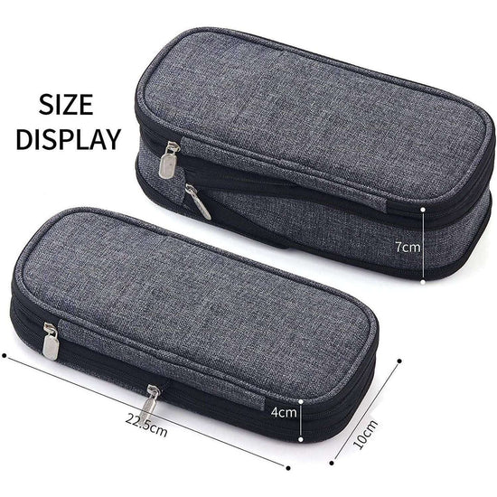 Foldable Large Capacity Pencil Bag for Youth School (Grey)