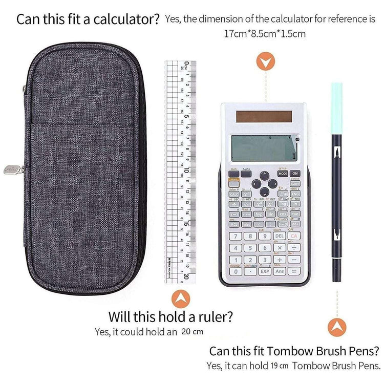 Foldable Large Capacity Pencil Bag for Youth School (Grey)